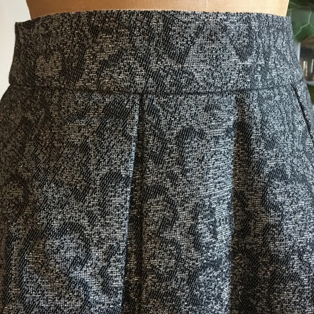 Metallic Python Print Box Pleat Skirt - Picture 2 of 8